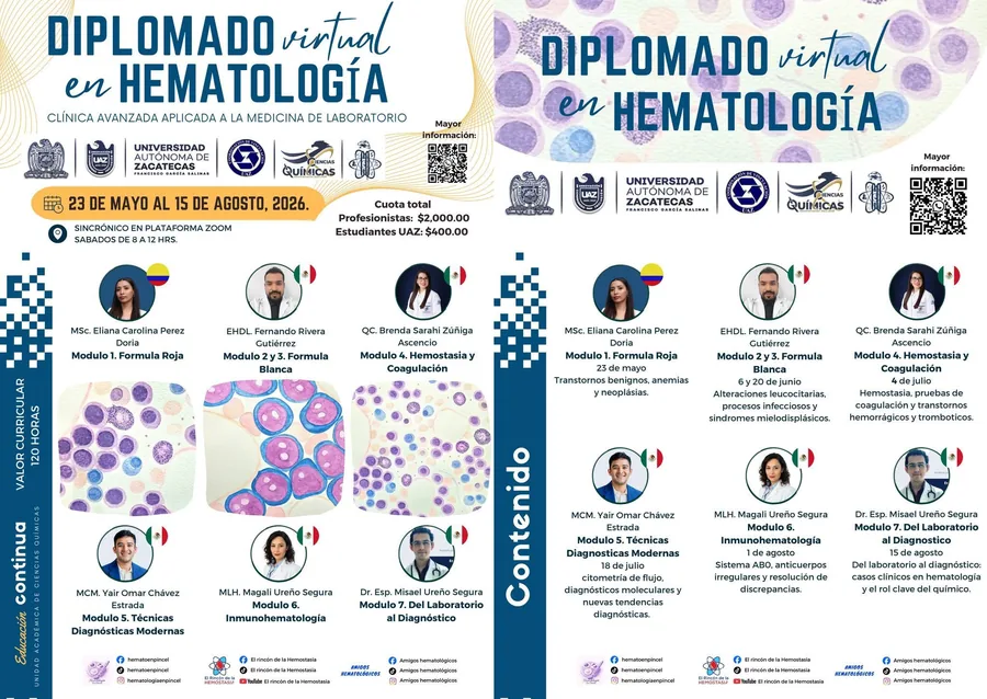 Cartel del Diplomado Virtual en Hematología UAZ 2026