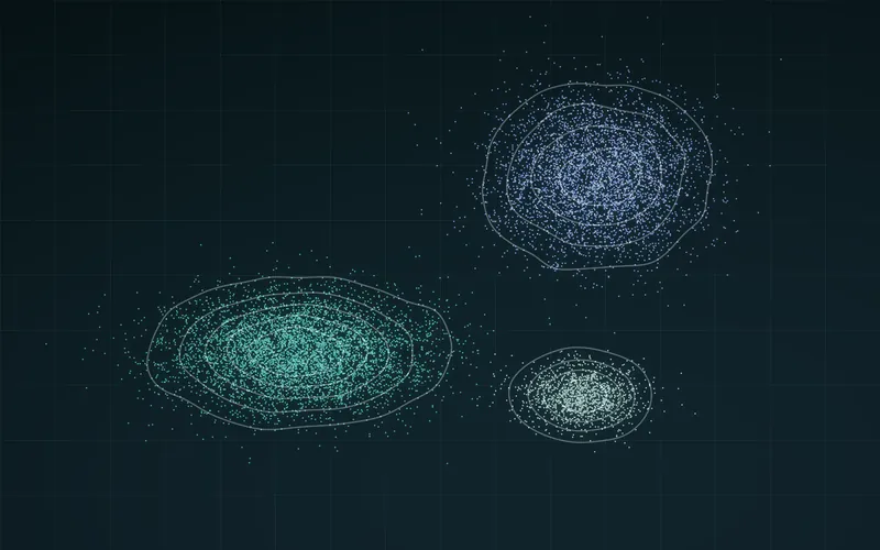 Diagrama de densidad con curvas de nivel
